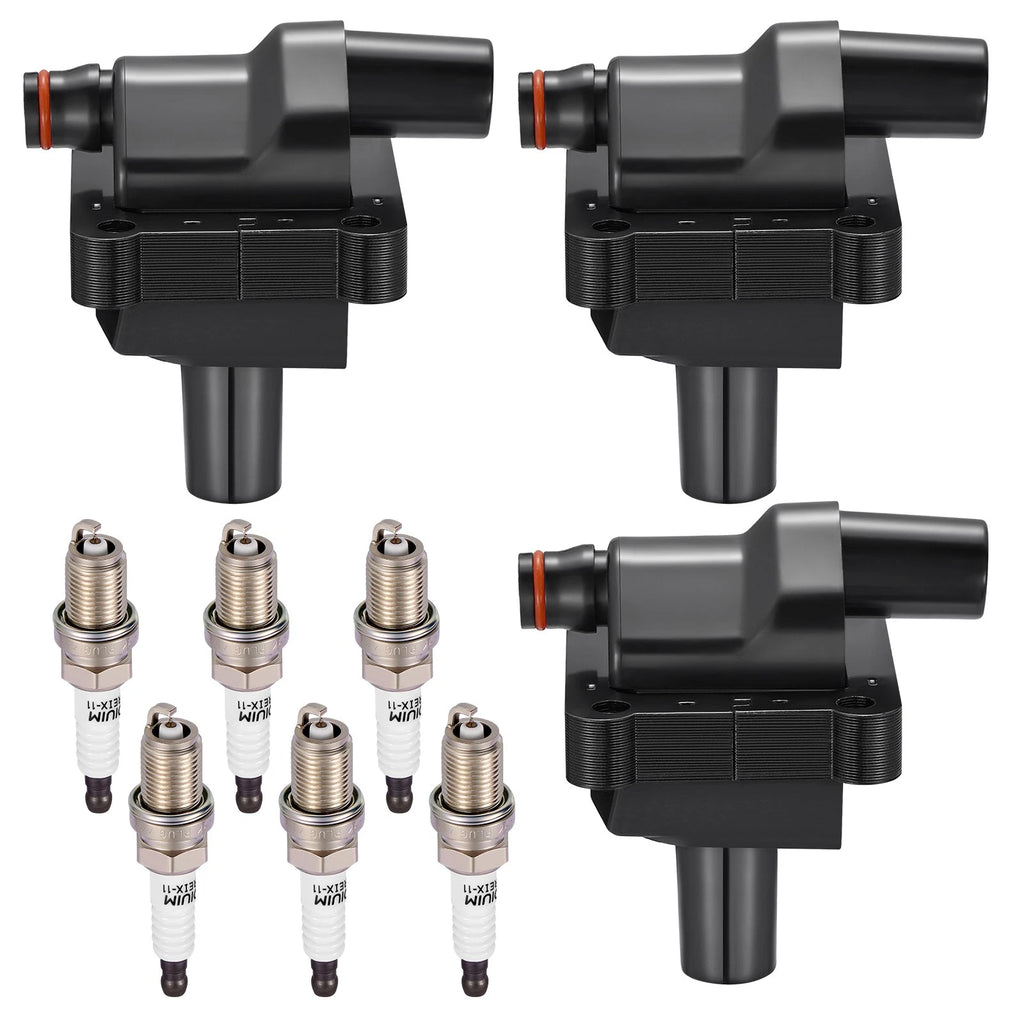 3 Ignition Coils & 6 Platinum Spark Plugs for Mercedes-Benz 300TE (1993)