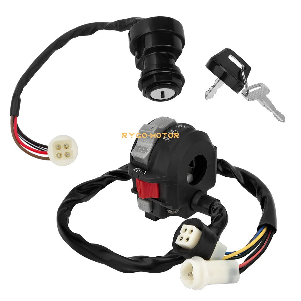 Start Stop Switch & Ignition Key Switch for Yamaha Moto 4 YFM225 YFM250 YFM350 (1990–2006)
