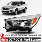 Driver Side Halogen Headlight for Ford Escape (2017–2019) Chrome LH