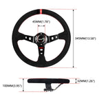 14in Suede Steering Wheel with Quick Release for Honda Civic (1996–2000)