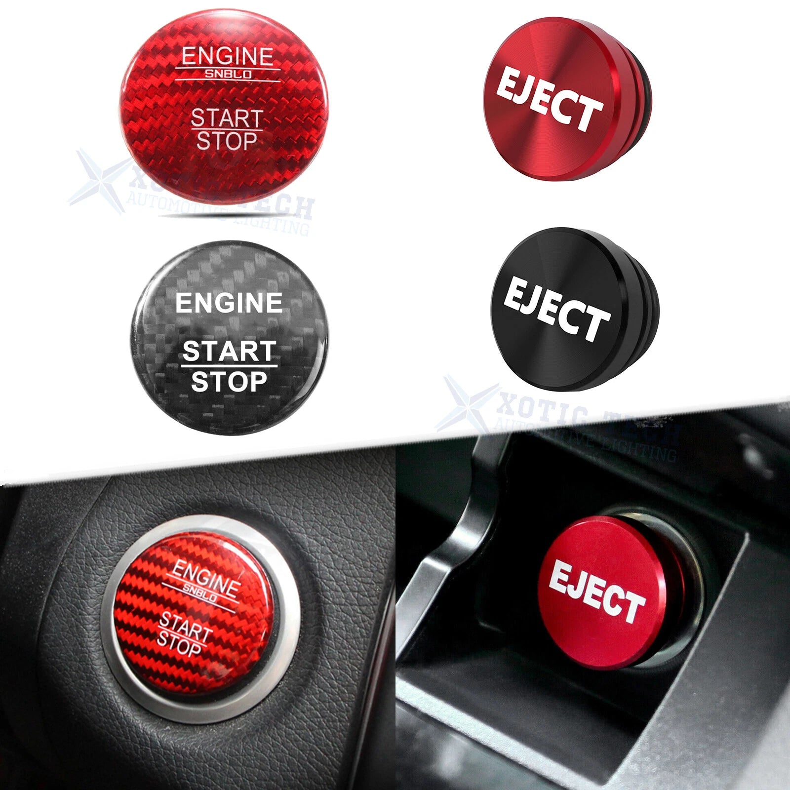 Carbon Engine Start and Cigarette Lighter Eject Button Trim for Mercedes (2011–2022)