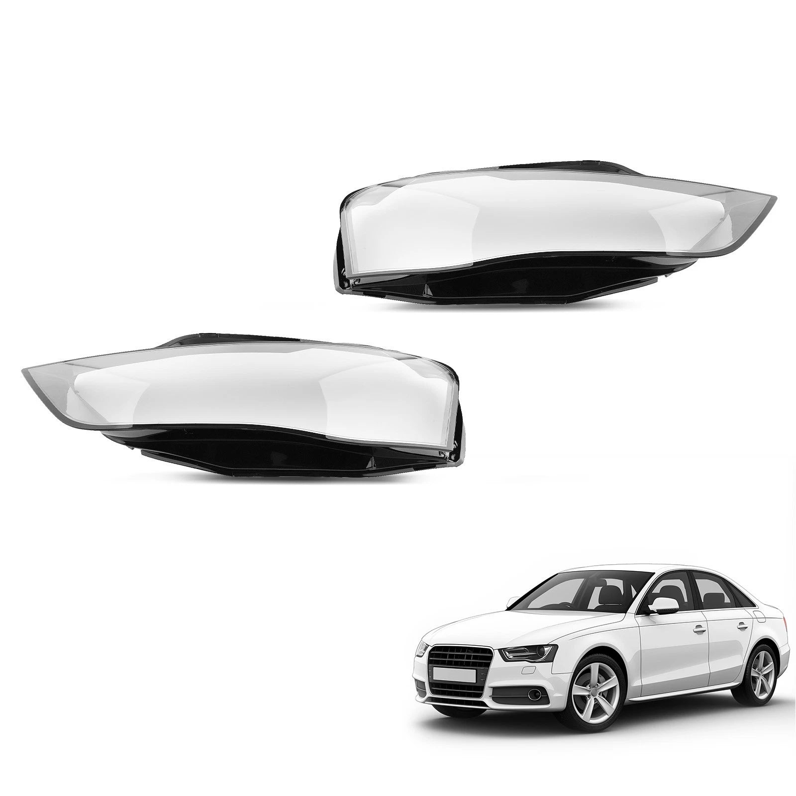 Pair Headlight Lens Cover for Audi S4 (2013–2015)