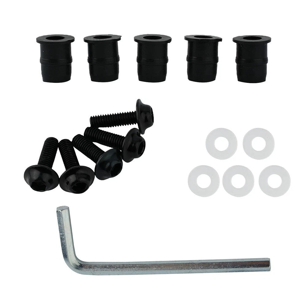 Screw Kit for Windshield Accessory (CNC Bolt, Aluminum + Plastic, Black)