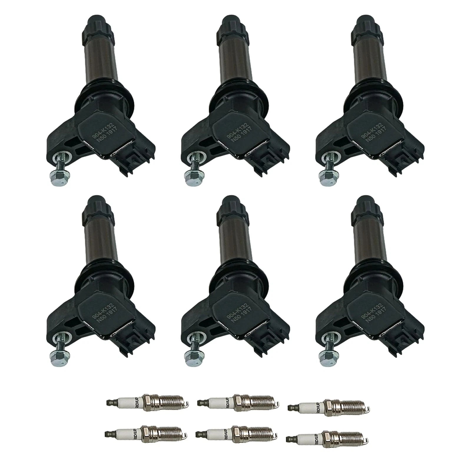 Set of 6 Ignition Coils & Iridium Spark Plugs for Cadillac GMC Chevy Buick
