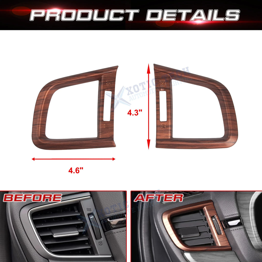Peach Wood Look Inner Center Dash Side AC Vent Trim for Honda CR-V (2017-2022)
