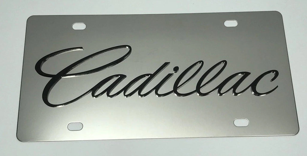 3D Chrome Black License Plate Frame Front for Cadillac (2009–2021)