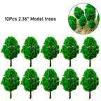 10Pcs 2.36" Miniature Model Trees for Park Train Railroad Scenery
