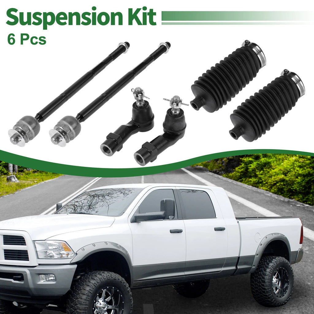 6pcs Front Suspension Kit Inner Outer Tie Rod End with Boot for Dodge Dart (2013–2016)