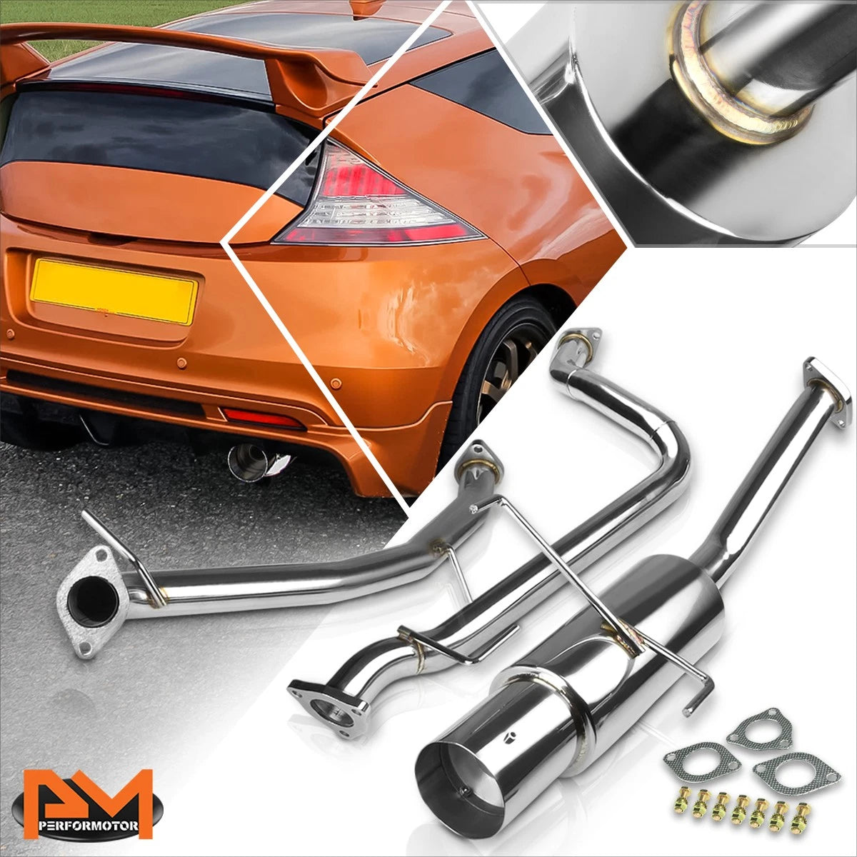4" Tip Muffler Performance Catback Exhaust System for Honda CR-Z (2011–2015)