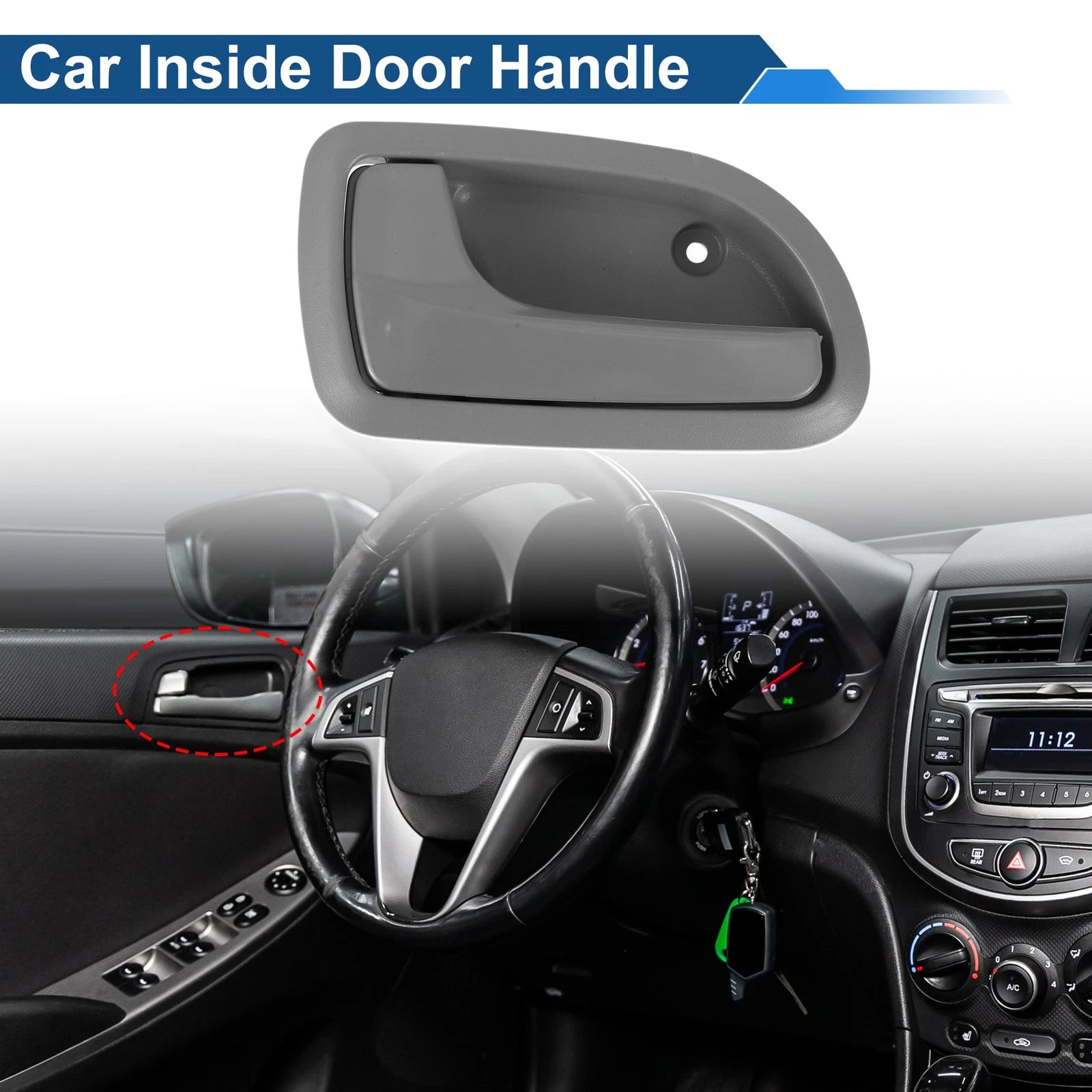 Front Passenger Side Interior Door Handle for Kia Picanto (2008–2010) No. 8261007010