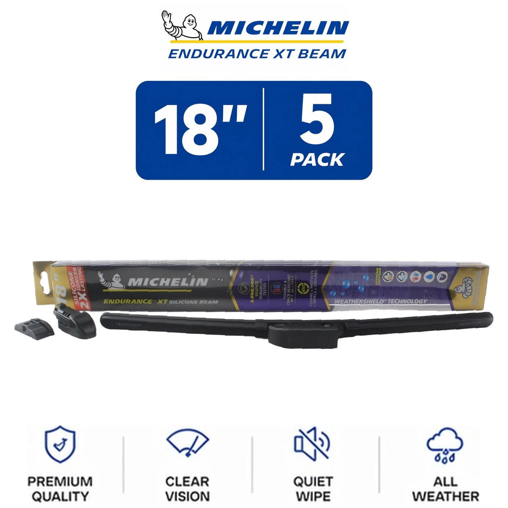 Set of 5 Michelin Endurance XT Beam Wiper Blades 18" All-Weather