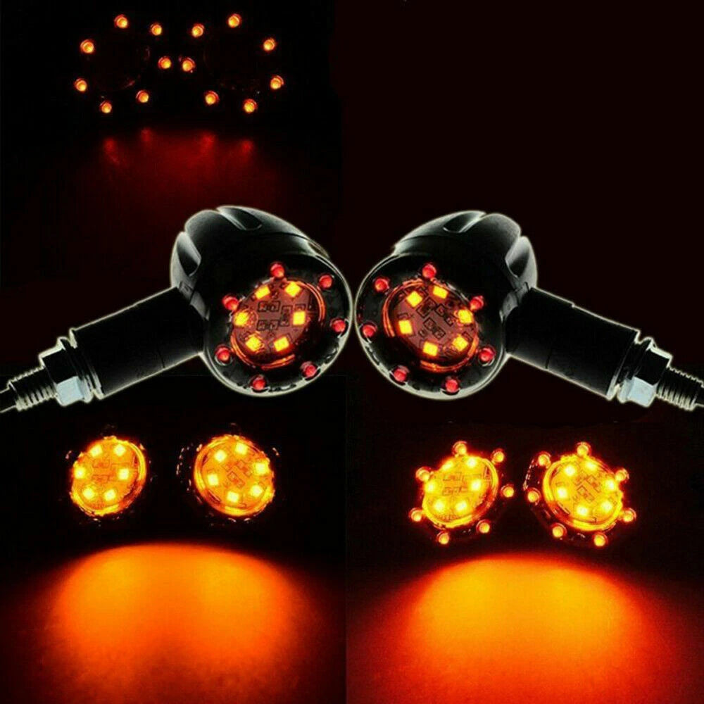 4X LED Bullet Red/Amber Brake Blinker Turn Signal Light for Harley