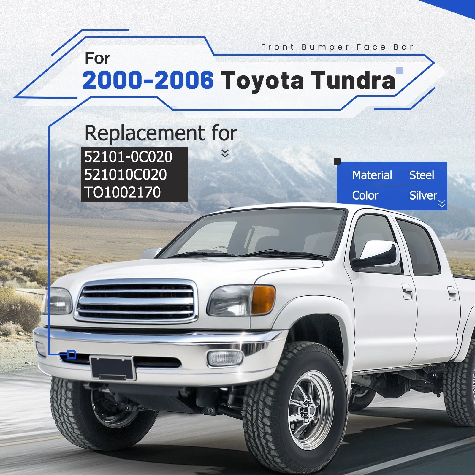 Front Bumper Cover for Toyota Tundra (2000–2006) with Fog Light Hole
