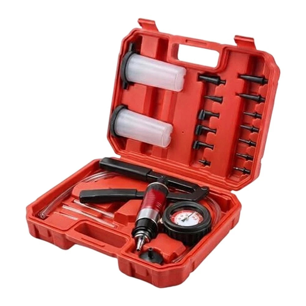 Brake Bleeding Kit with Handheld Vacuum Pump & Pressure Gauge for All Models