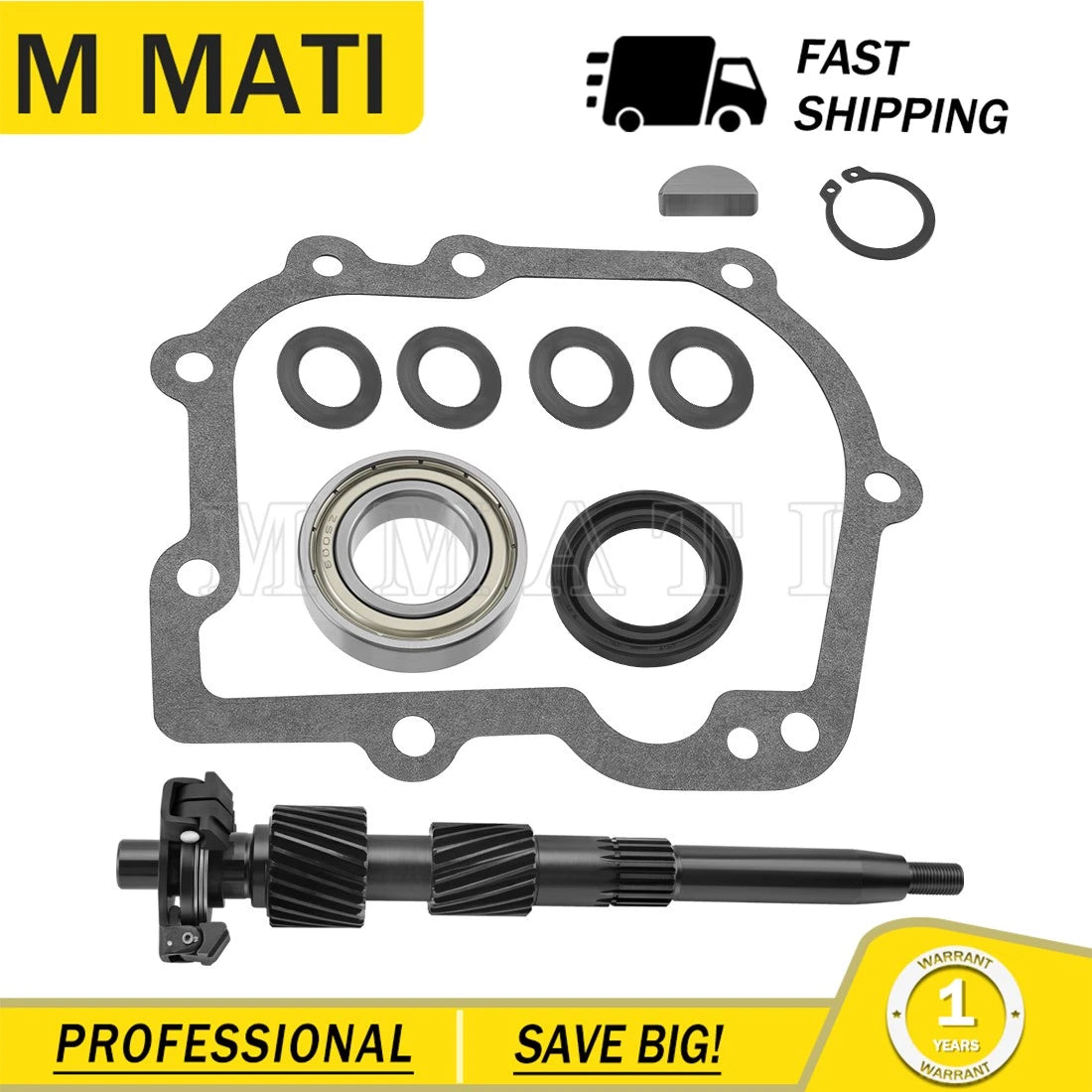 Rear End Input Shaft Kit for Yamaha Golf Cart G16A (1996–2002), G20A (2000–2002), G22A (2003–2007)