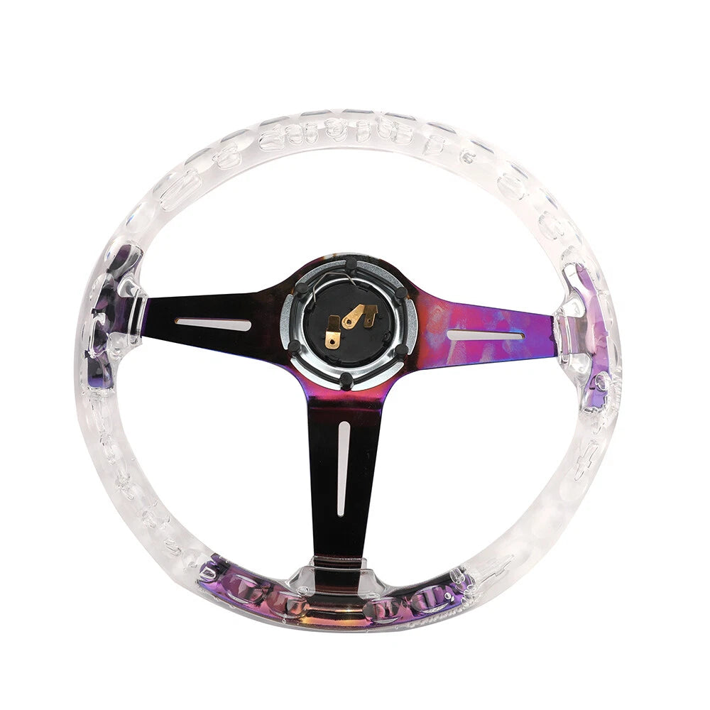 Crystal Steering Wheel 6-Holes 345mm Deep Dish for Racing (Fits )