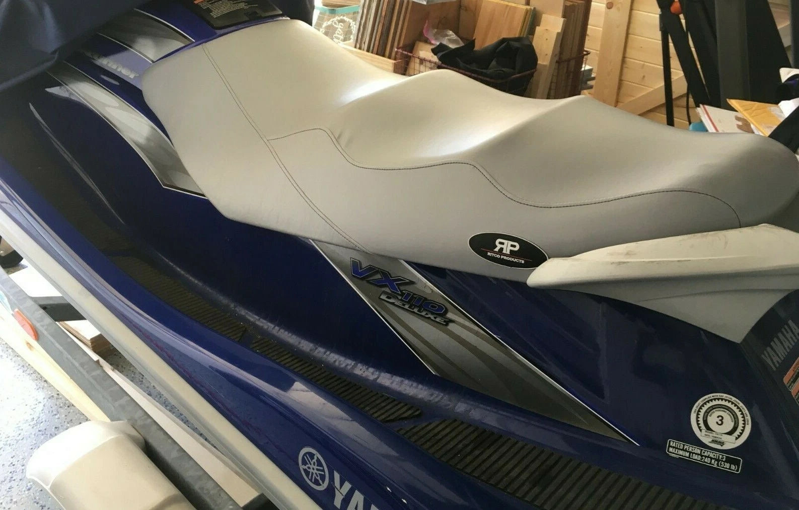 Seat Cover for Yamaha VX110 Deluxe Sport Waverunner (2005–2009) - Grey