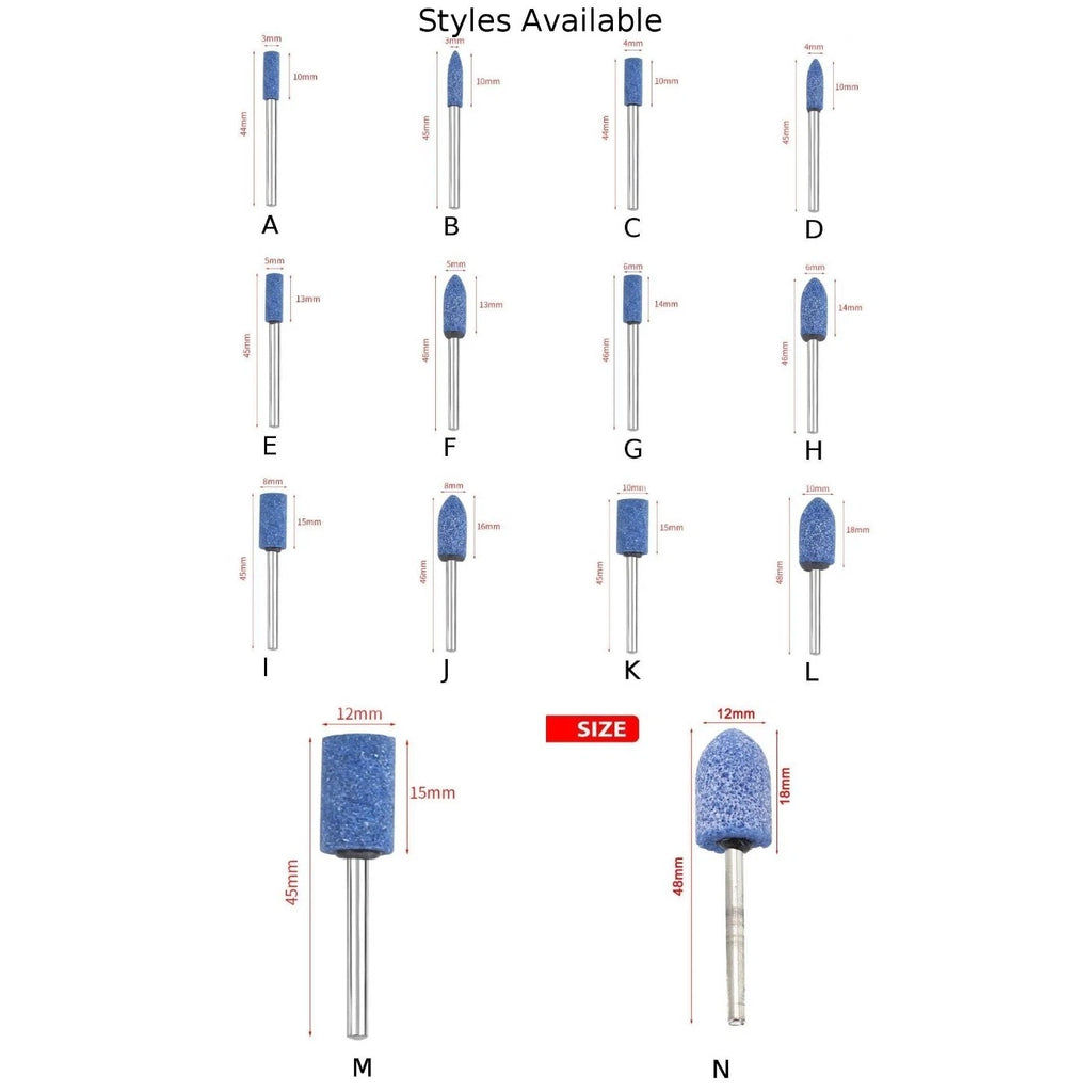 Abrasive Flat Head Mounted Wheel Set for Various Applications (3mm-12mm)