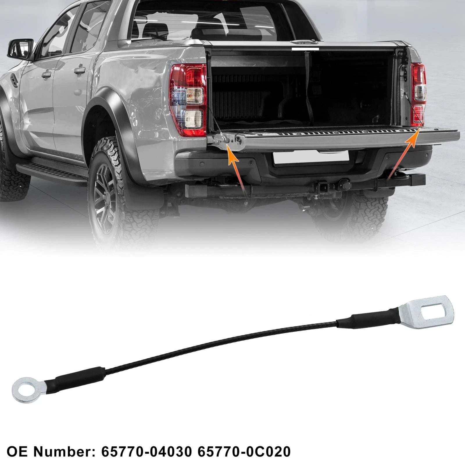 Tailgate Cables Support Straps for Toyota Tacoma (1995–2003) 65770-04030 Black