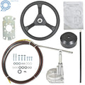 Boat Rotary Steering System Kit for Outboard Motors (12.4" Wheel)