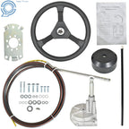 Boat Rotary Steering System Kit for Outboard Motors (12.4" Wheel)