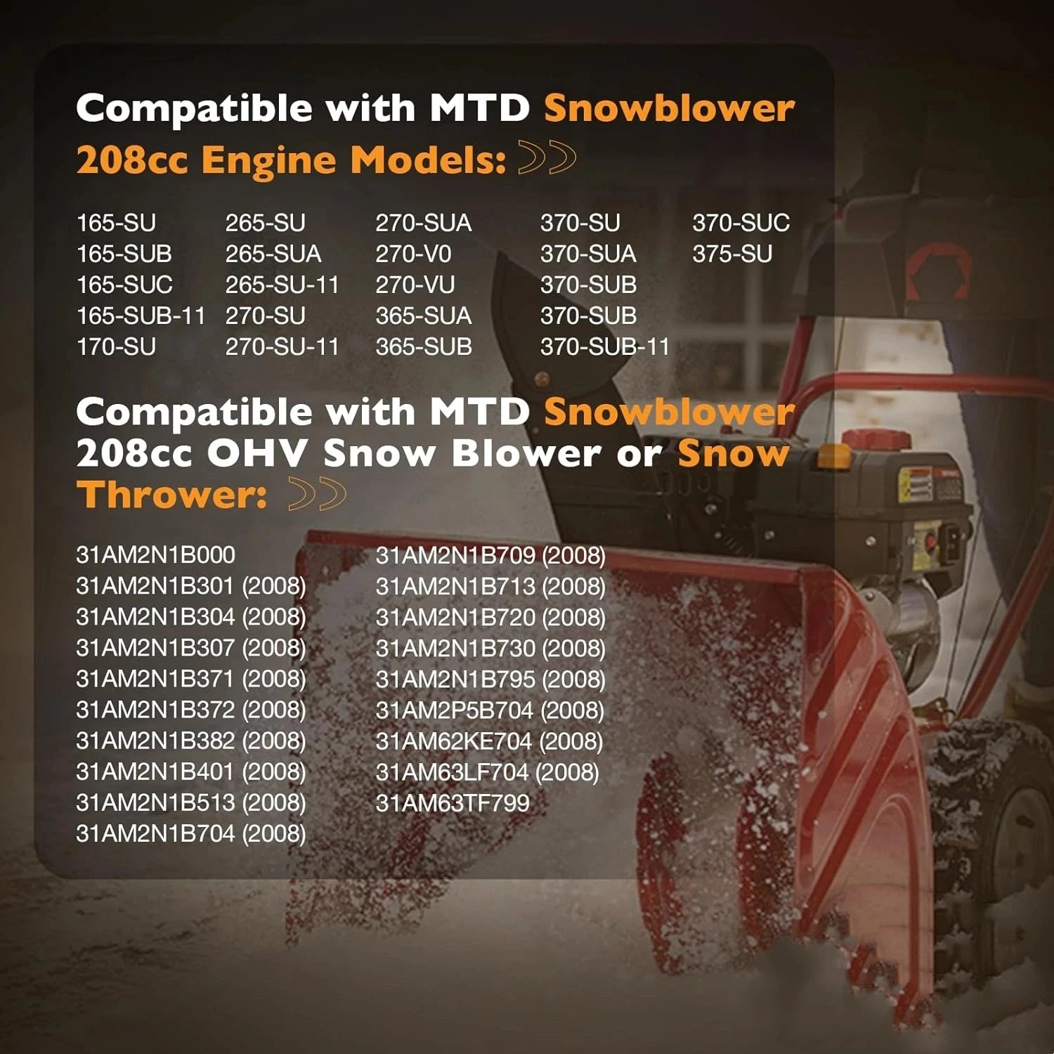 Fuel Gas Tank for MTD Cub Cadet Snow Blower (208cc)