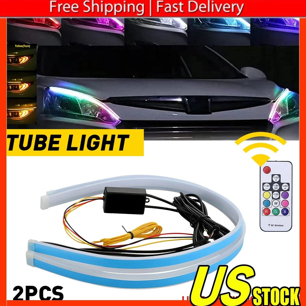 RGB LED DRL Lamp Strip Light for Universal Cars (60CM)
