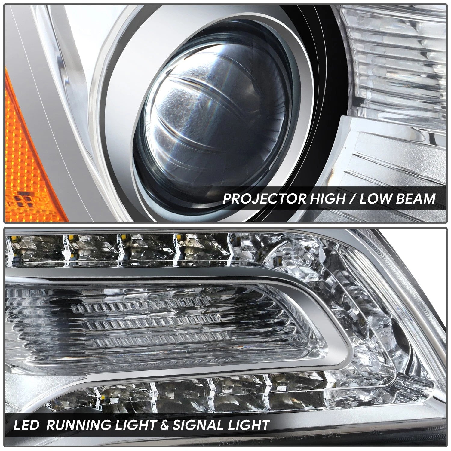 Left Side LED DRL Projector Headlight for Chrysler 300 (2011–2014) Chrome