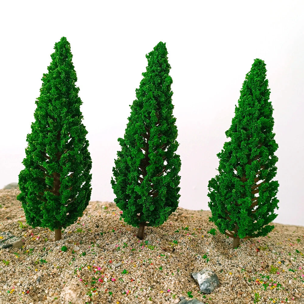10pc Miniature Pine Tree Scenery for Garden Park Train Railway