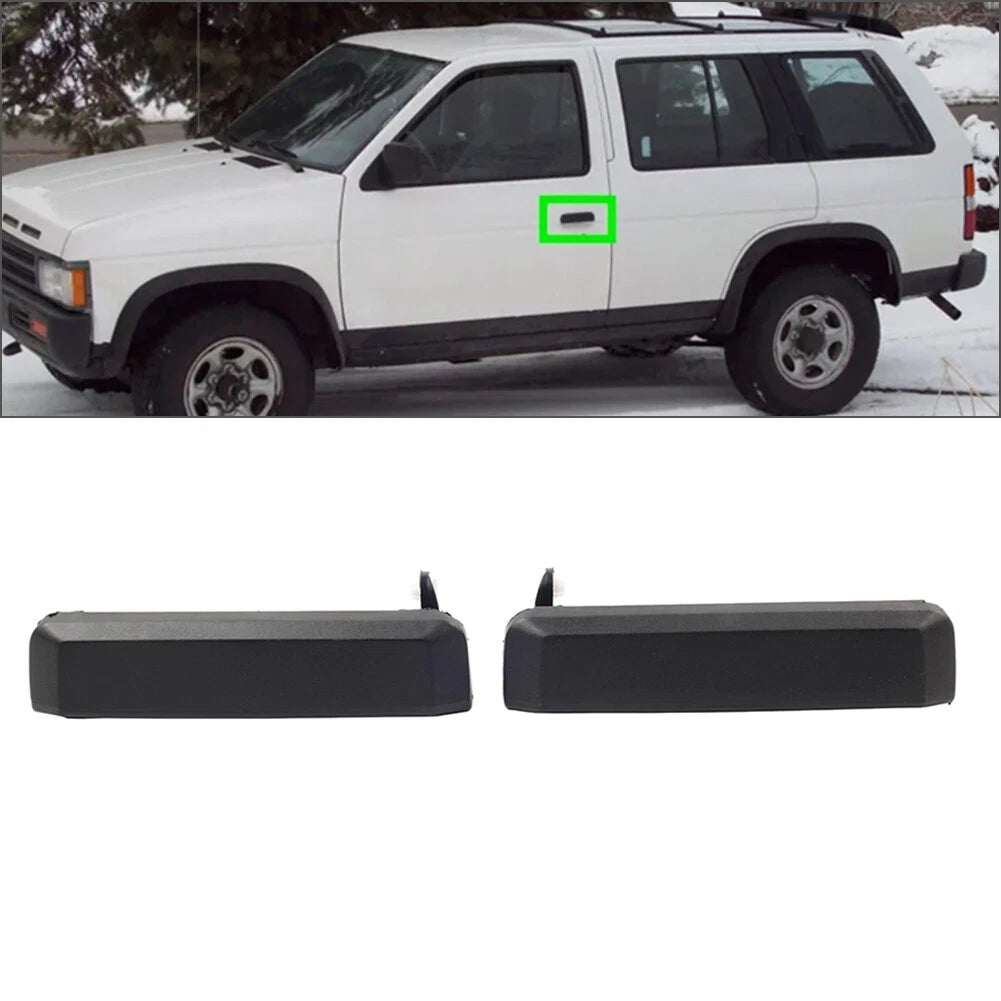 Set of 2 Black Exterior Front Left & Right Door Handles for Nissan D21 (1986–1997)