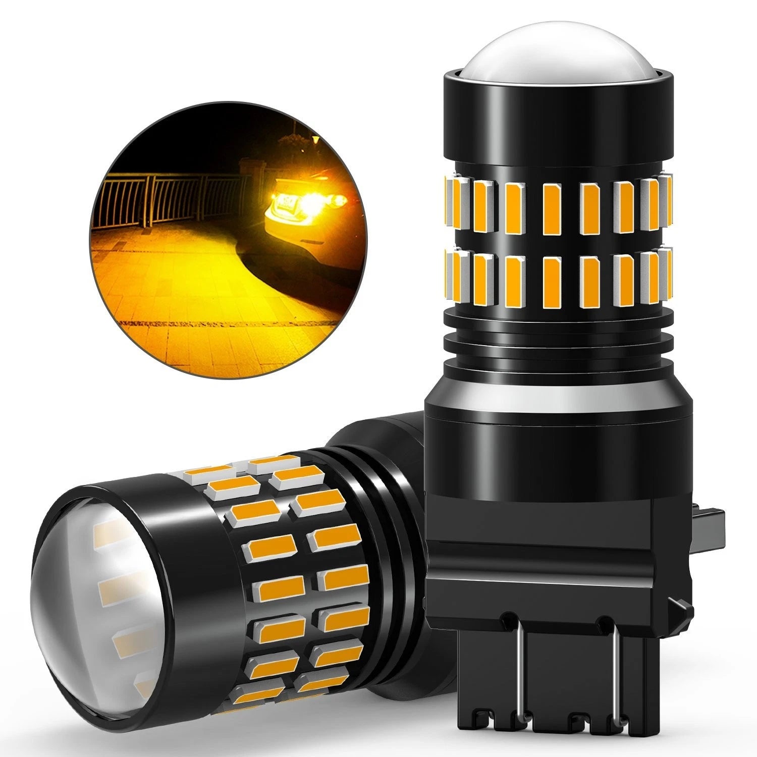 2X AUXITO 3157 4157 3156 T25 Yellow LED Turn Signal Bulbs for EXC