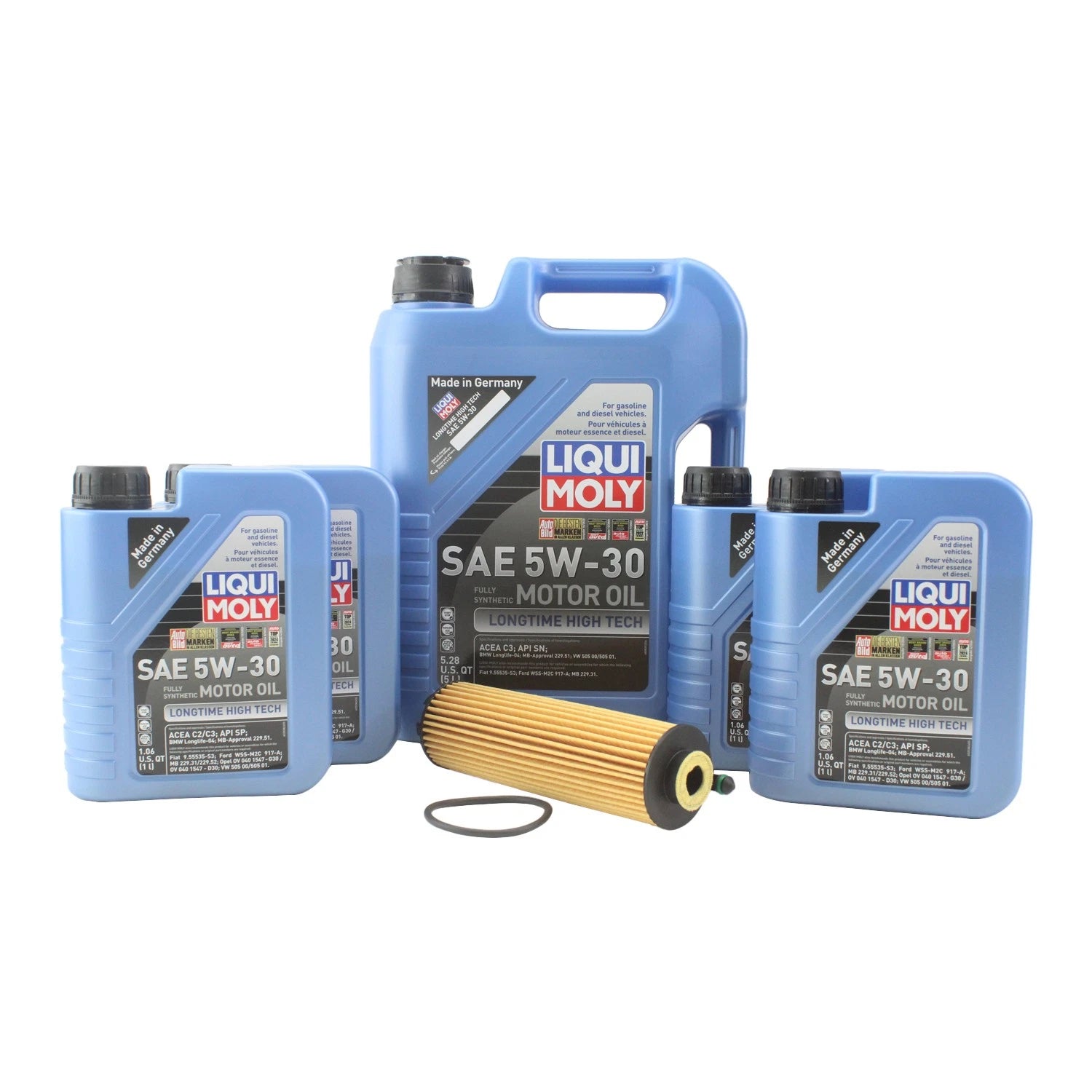 Oil Change Kit for Mercedes M256 (9L Liqui Moly Longtime High Tech 5W-30)