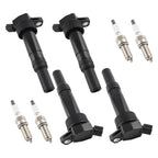 Set of 4 Ignition Coils & Spark Plugs for Hyundai Elantra Tucson Kia Forte UF651