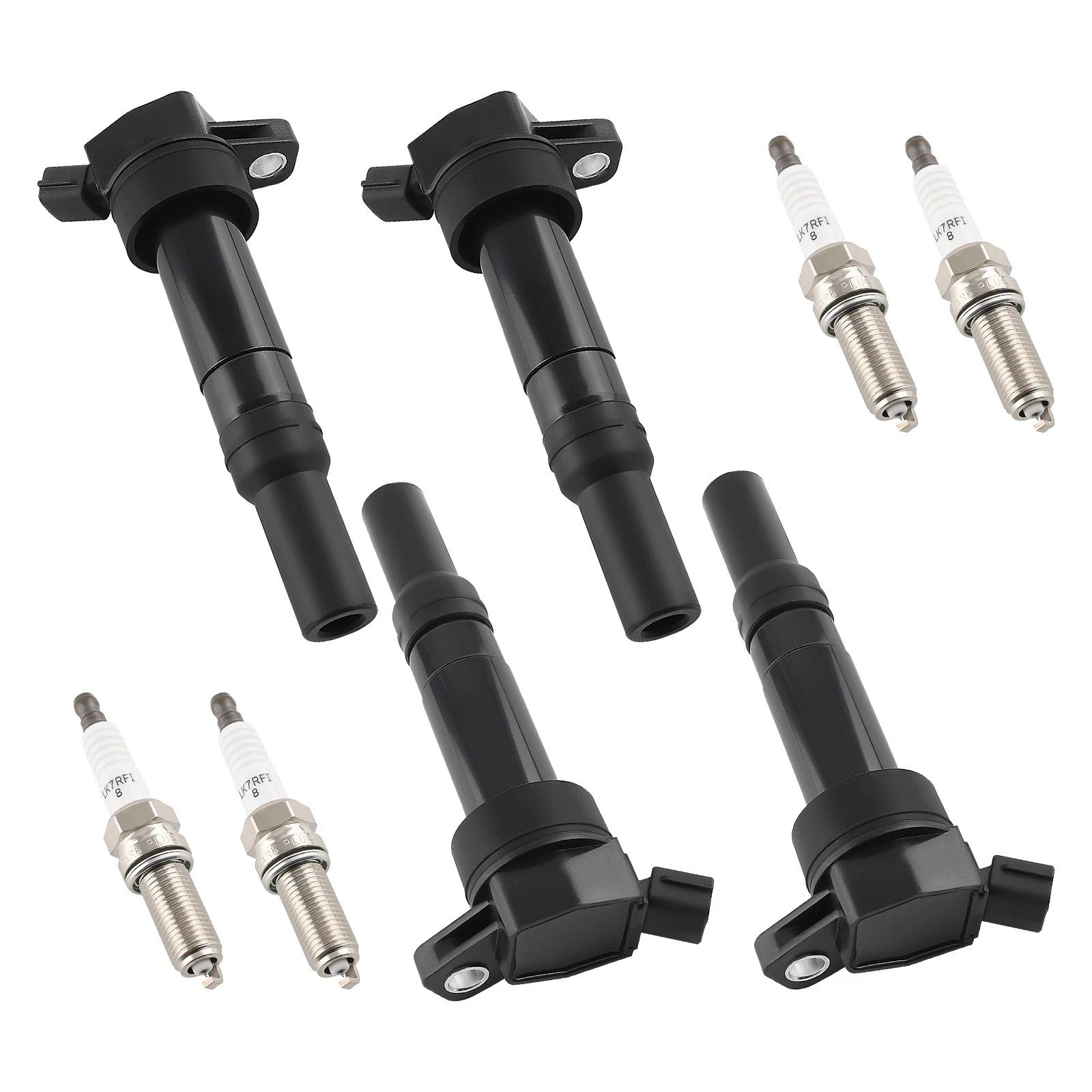 Set of 4 Ignition Coils & Spark Plugs for Hyundai Elantra Tucson Kia Forte UF651