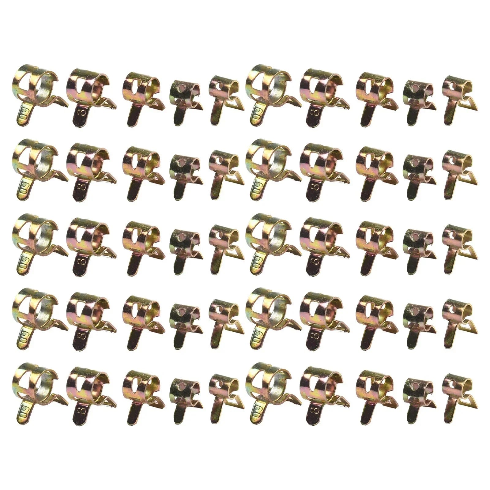 50 5-9mm Fastener Spring Clip Clamp Assortment