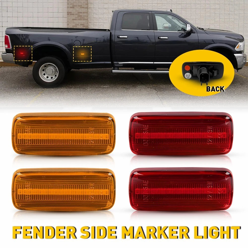 Set of 4 LED Side Marker Lights for Dodge RAM 2500HD 3500HD (2010–2018)