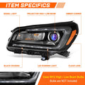 Left Side Black Amber LED DRL Projector Headlight for GMC Acadia (2013–2016)