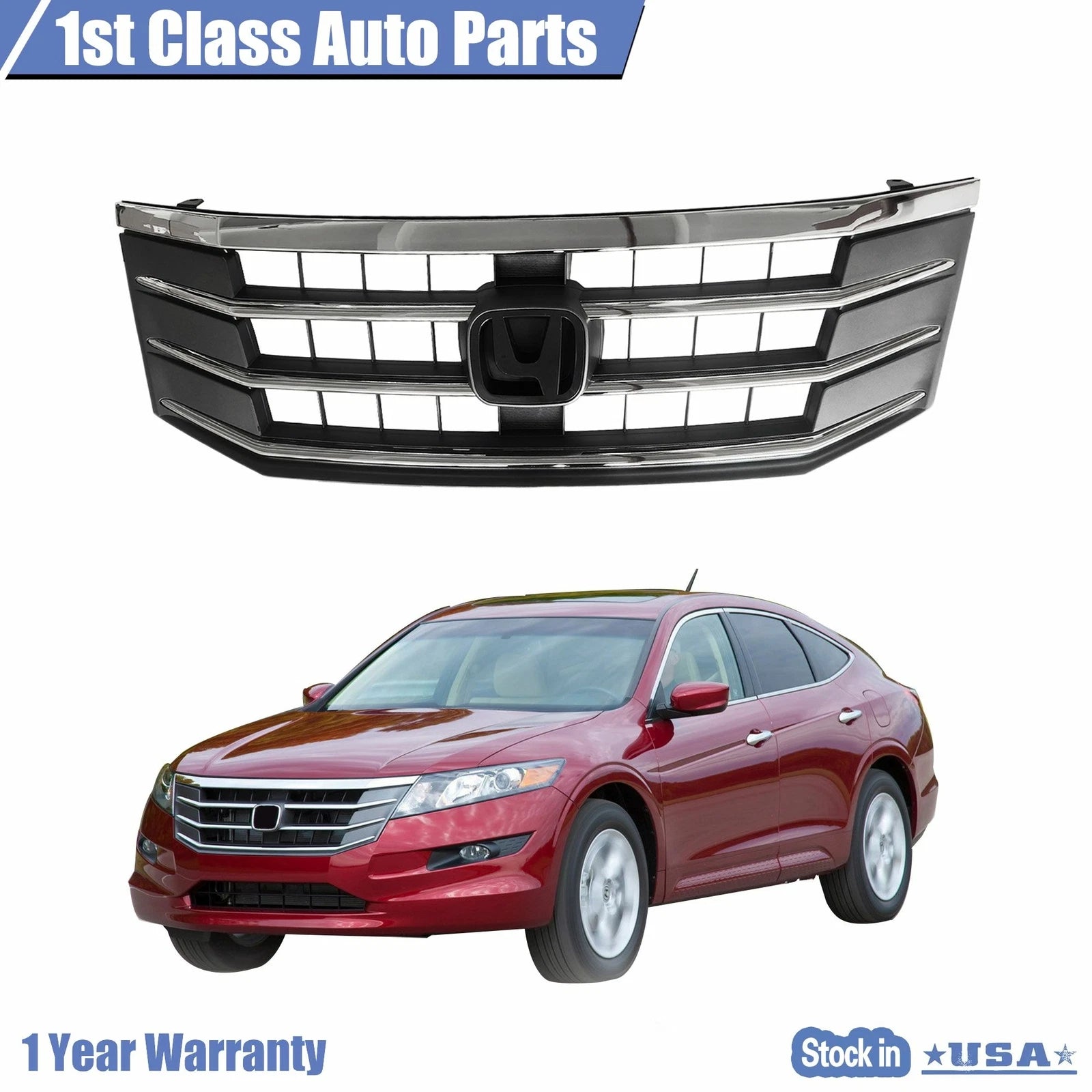 Chrome Mesh Grille for Honda Crosstour (2010–2012)