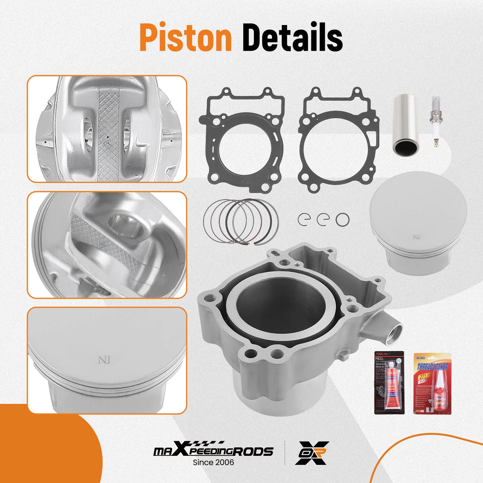 Top End Kit with Cylinder Piston Gasket for Polaris Sportsman 450 (2017–2023)