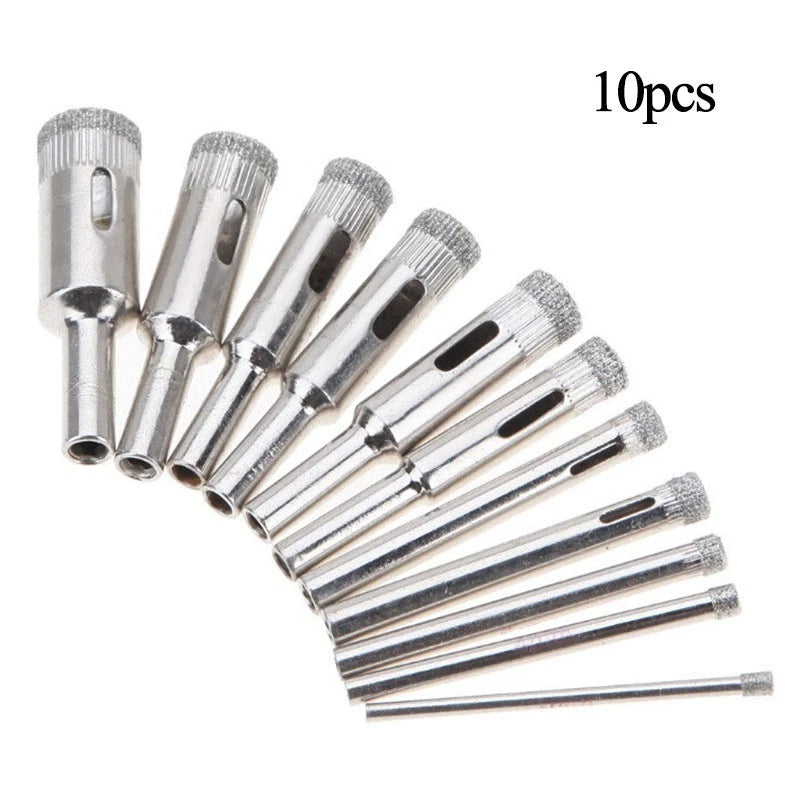 10pcs Diamond Drill Bits for Glass Ceramic Marble Tiles Granite