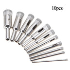 10pcs Diamond Drill Bits for Glass Ceramic Marble Tiles Granite