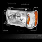 Headlight Corner Lamp Set of 2 for Ford F150 F250 F350 Bronco (1987–1991) Chrome/Amber