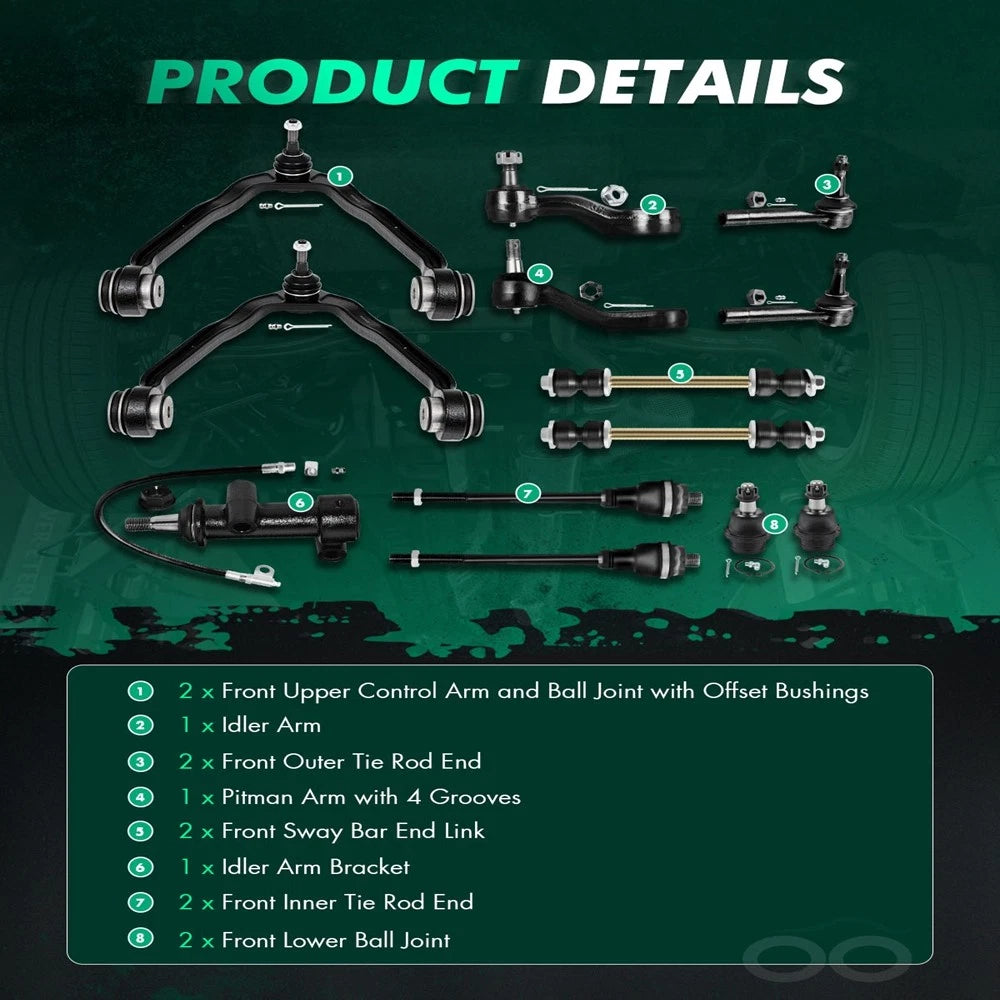 Set of 13 Front Upper Control Arms Ball Joints for Cadillac Escalade (2002–2006)