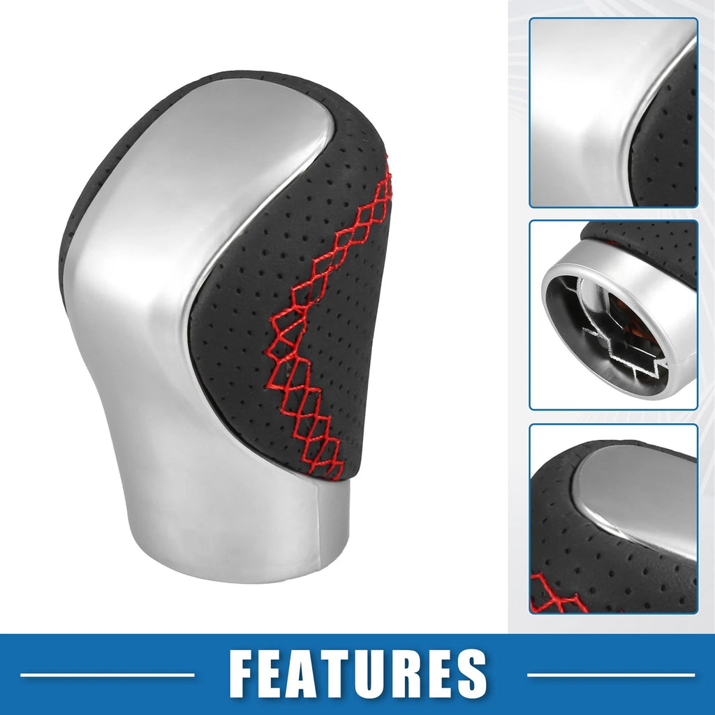 Automatic Gear Shift Knob for Lexus  Silver Tone Red Thread