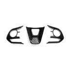 3pcs Carbon Fiber Steering Wheel Frame Cover Trim for Toyota Corolla (2019-2022)