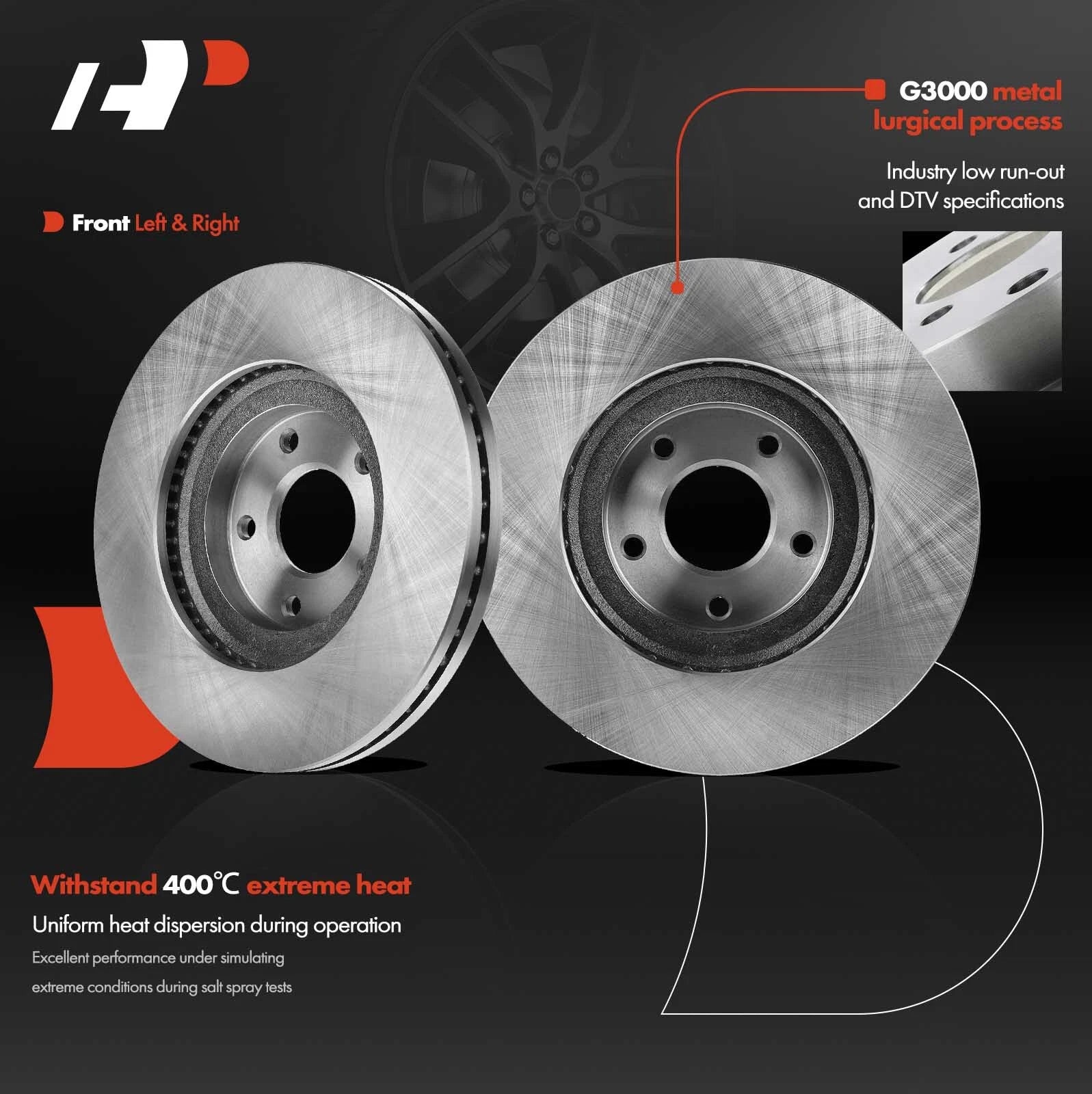 Front Disc Brake Rotors for Infiniti EX35 G35 M35 Nissan 350Z 370Z (2007–2015)