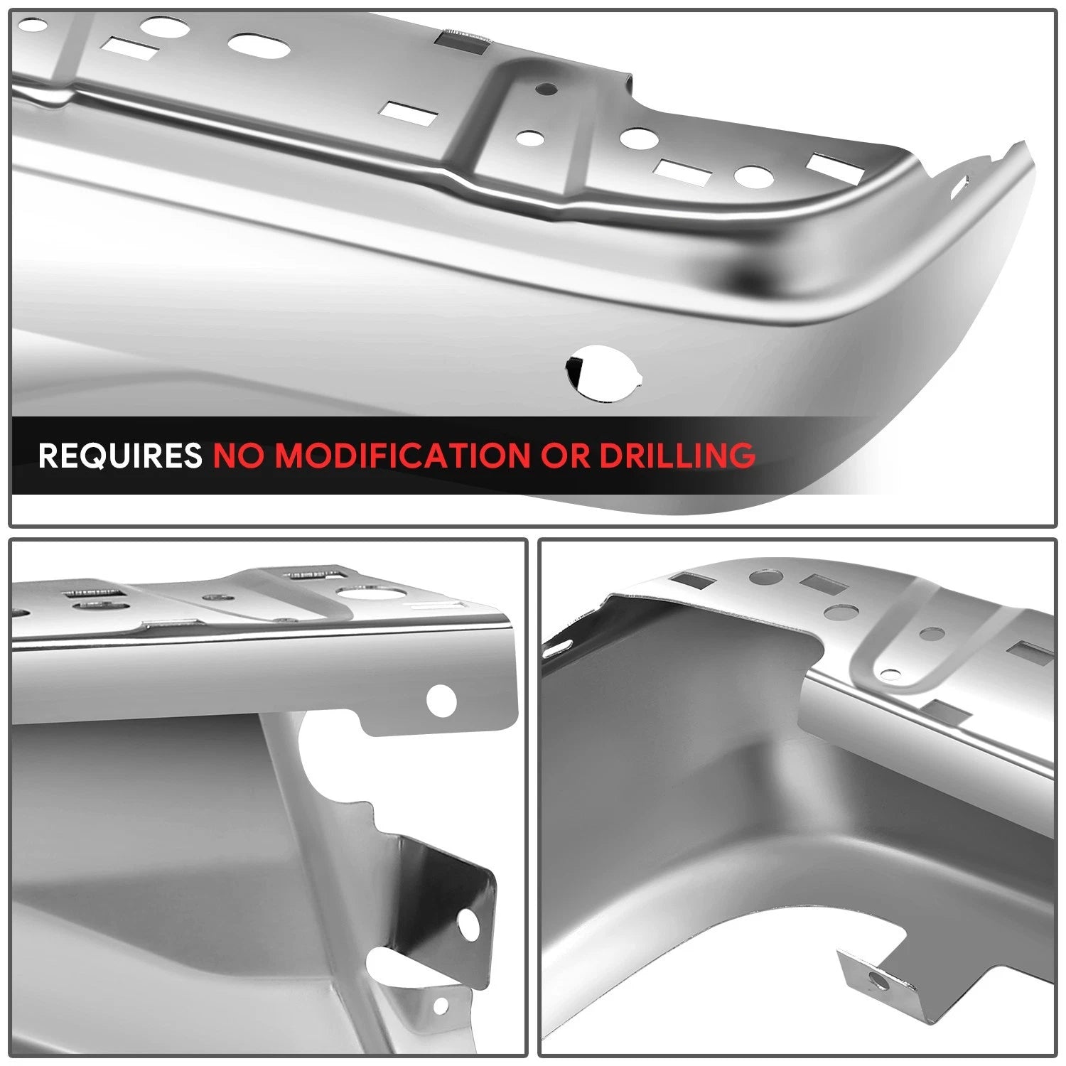 Chrome Rear Bumper End Caps Pair for Ford Ranger (2019–2023) w/ Sensor Holes