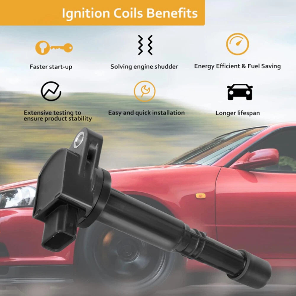 4X Ignition Coils + 4X Iridium Spark Plugs for Honda Accord/CR-V (2003–2009)