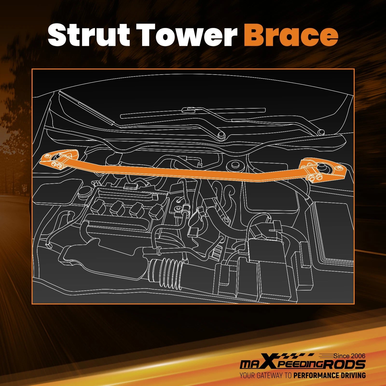 Front Upper Engine Strut Bar for Honda Civic (2016–2020)