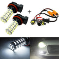 2x White H11 H8 H9 LED Fog Light Bulbs for Car (68SMD) (CANBUS)